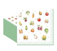 Hokinaa Locally Grown Party Decorations - 50 Pcs Farmers Market Baby Shower Vegetable Napkins 6.5 x 6.5 In Paper Disposable Dinner Decorative Supplies Decor for Boy Girl Gender Reveal Announcement