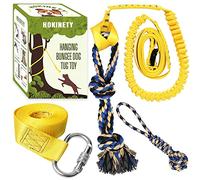 HOKINETY Dog Hanging Bungee Tug Toy: Interactive Tether Tug-of-War for Pitbull Small to Large Dogs to Exercise and Fun Solo Play - Durable Retractable Tugger Dog Rope Toy with 2 Chew Rope Toys