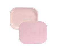 HOKirin Pink Small Metal Tray with Soft PVC Magnetic Lid,7"x5.5"x0.6"