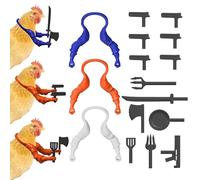 HOKKIEAM 3pcs Plastic Chicken Arms to Put on Chickens, Funny Chicken Costumes with 13pcs Props, Creative Toy Accessories for Chicken Cosplay and Social Media Content
