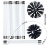 HOKLNUSE Dryer Vent Cleaner Kit Chimney Sweep Cleaning Tools Pellet Stove Cleaner Kit Air Dryer Duct Fireplace Brushes for Easy Lint Cleaning with 4" and 6" Brush Heads (Heavy Duty, 30Feet)
