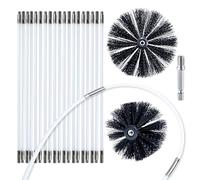 HOKLNUSE Dryer Vent Cleaner Kit Chimney Sweep Cleaning Tools Pellet Stove Cleaner Kit Air Dryer Duct Fireplace Brushes for Easy Lint Cleaning with 4" and 6" Brush Heads (Heavy Duty, 25Feet)