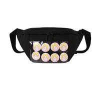 HOKMAH Cute Fanny Pack for Women Men, Kawaii Ita Bag Grunge Y2K Crossbody Sling Personal Pocket Chest Bag Crossbody Bag Purse, Black, Modern