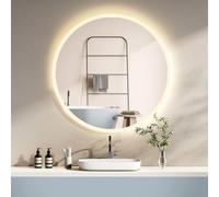 HOKO® LED round bathroom mirror 60cm, with anti-fog heating, LED illuminated 60cm round, warm and cool white, IP44 energy class A+, 019A