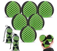 Hokoad 6 Packs Juggling Balls for Beginners and Professional, Weighted Juggle Balls with 2 Storage Bags, Juggling Bean Bags for Developing Learning Juggle Skills, Relaxing (Green)