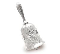 HOKPA Hand Bell, Call Bell Wedding Bells for Restaurant Service Bell Bar Jingle Wedding Classroom Church School Classroom Alarm and Home Decoration (Silver)