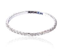 HOKPLITE Shiny Rhinestone Elastic Stretch Bracelet for Women, Bridal Wedding Crystal Bangle Wrist Band Jewelry Party Gifts, One Size, Rhinestone, no gemstone