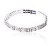 HOKPLITE Shiny Rhinestone Elastic Stretch Bracelet for Women, Bridal Wedding Crystal Bangle Wrist Band Jewelry Party Gifts, One Size, Rhinestone, no gemstone