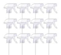 Hokretme 12 Pcs Spray Bottle Nozzles Plastic Heavy Duty Stream Trigger Spray Nozzle Replacement Head Leak Proof Water Bottle Spray Nozzles Adjustable Head Sprayer (clear)