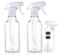 Hokretme 2 Pack Plastic Spray Bottles 16.9oz/500ml Empty Spray Bottle Heavy Duty Spraying Bottles Mist/Stream Water Bottle for Cleaning Solutions, Essential Oils, Hair, Cooking (clear)