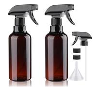 Hokretme 2 Pack Plastic Spray Bottles Empty Spray Bottle 16.9oz/500ml Heavy Duty Spraying Bottles Mist/Stream Water Bottle for Cleaning Solutions, Essential Oils, Hair, Cooking (Amber)