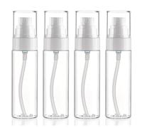 Hokretme Fine Mist Spray Bottle Plastic Spray Bottles 100ml 4Pack Makeup Setting Spray Bottle TSA Approved Empty Cosmetic Refillable Travel Bottle Containers Sprayer for Water,Perfume,Essential(Clear)