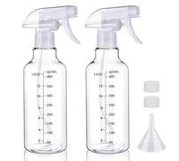 Hokretme Plastic Spray Bottle 500ml/16.9oz Empty Spray Bottles Refillable Container Trigger Sprayer for Cleaning Solutions, Water, Plants, Pet, Essential Oils, Hair, 2 Pack (Clear-scale)
