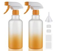 Hokretme Spray Bottles 16.9oz/500ml Plastic Spray Bottle for Hair Mist/Stream Empty Spray Bottle Heavy Duty Refillable Containers for Cleaning Solutions, Plants Gradient 2 Pack (Yellow)