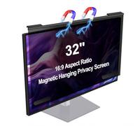 Hoktods Magnetic Hanging Computer Privacy Screen 32 Inch, Removable Privacy Shield for 16:9 Widescreen Frameless Monitor, Anti Spy Anti Scratch Anti Glare Blue Light Screen Guard