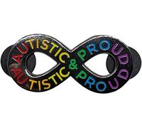 Hokum and Snark Autistic and Proud Autism Pride Enamel Pin | Spectrum Infinity Symbol Neurodivergent Pride, Black