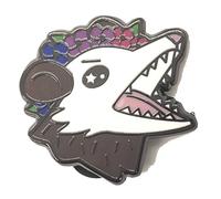 Hokum and Snark Bisexual Pride Possum in Flower Crown Screams in Gay | Bi Trash Opossum Enamel Pin Screams in Bisexual | LGBTQ Pin, S, Multicolour Zinc, No Gemstone