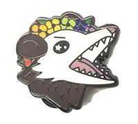 Hokum and Snark Gay Pride 1.25'' Hard Enamel Pin Trash Panda Opossum in Rainbow Colors with Rubber Clutches