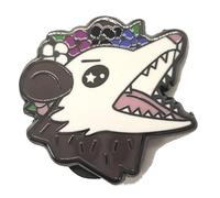 Hokum and Snark Genderfluid Pride Possum Enamel Pin | Trash Opossum in Flower Crown Screams Gender is Garbage | Subtle LGBTQ Pin, S, Multicolour Zinc