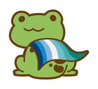 Hokum and Snark MLM Pride Chibi Superhero Frog Enamel Pin in Gay Male LGBT+ Flag Colors | Subtle Pride Jewelry, purple, pink, blue
