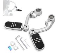 HOKUOTOLITE 1.25" (32mm) Adjustable Highway Foot Pegs w/Long Angled Mount Kit,Universal for Harley,Honda,Kawasaki,Suzuki,Yamaha,Indian,Victory Motorcycle w/1-1/4" Engine Guard/Crash Bar,CHROME#1