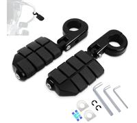 HOKUOTOLITE 1.25" (32mm) Adjustable Highway Foot Pegs w/Mounting P-Clamps,Universal Fit for Harley,Honda,Kawasaki,Suzuki,Yamaha,Indian,Victory Motorcycle with 1-1/4" Engine Guard/Crash Bar,BLACK#3