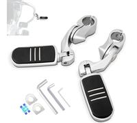 HOKUOTOLITE 1.25" (32mm) Adjustable Highway Foot Pegs w/Short Angled Mount Kit,Universal for Harley,Honda,Kawasaki,Suzuki,Yamaha,Indian,Victory Motorcycle w/1-1/4" Engine Guard/Crash Bar,Chrome#1