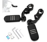 HOKUOTOLITE 1.25" (32mm) Adjustable Highway Foot Pegs w/Short Angled Mount Kit,Universal for Harley,Honda,Kawasaki,Suzuki,Yamaha,Indian,Victory Motorcycle w/1-1/4" Engine Guard/Crash Bar,BLACK#1