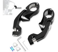 HOKUOTOLITE 1.25inch(32mm) Short Angled Highway Footpegs Mounting Kit Universal for Harley Touring Road King Street Glide Softail Dyna Sportster XL 1200 883 with 1-1/4" Engine Guard/Crash Bar,Black