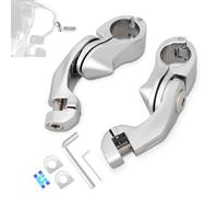 HOKUOTOLITE 1.25inch(32mm) Short Angled Highway Footpegs Mounting Kit Universal for Harley Touring Road King Street Glide Softail Dyna Sportster XL 1200 883 with 1-1/4" Engine Guard/Crash Bar,Chrome