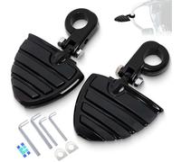 HOKUOTOLITE 32mm Adjustable Highway Foot Pegs w/Mounting P-Clamps Universal for Harley Honda Kawasaki Suzuki Yamaha Indian Victory Motorcycle with 32mm Engine Guard/Crash Bar,Black