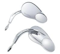 HOKUOTOLITE 5/16 24 UNF Thread Moto Side Mirrors Split Vision Rear View Mirror Universal For Harley CVO Touring Softail Dyna Sportster XL 883 1200 Electra Glide Road Glide 1984-2025 Chrome #3