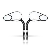 HOKUOTOLITE 5/16 24 UNF Thread Motorcycle Side Mirrors Split Vision Rear View Mirror Universal For Harley CVO Touring Softail Dyna Sportster XL 883 1200 Electra Glide Road Glide 1984-2025 Black #3