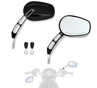 Hokuotolite Motorcycle Mirrors,Left & Right Side Handlebar Mount Rearview mirrors for Harley CVO Dyna Electra Glide Road Glide Road King Softail Street Glide Sportster 1200 883,Black