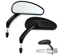 HOKUOTOLITE Rear View Mirror Moto Side Mirror Universal for 5/16 24 UNF Thread Harley CVO Touring Softail Dyna Sportster XL 883 1200 Electra Glide Road Glide 1982-2026 Black #4
