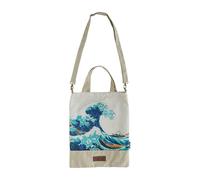 Hokusai Cotton Tote Bag | Cotton Shopping Bag | 16.5 x 13.4 inches | Canvas B...