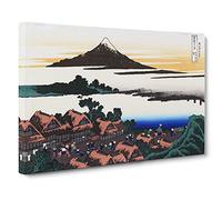 Hokusai Japanese Dawn at Isawa Asian Japanese Canvas Wall Art Print Ready to Hang, Framed Picture for Living Room Bedroom Home Office Décor, 20x14 Inch (50x35 cm)