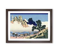 Hokusai Japanese Oriental Back from Fuji Framed Print | A2 Walnut Framed Wall Art | Ready to Hang | Asian Landscape Picture | Living Room Bedroom Lounge Office