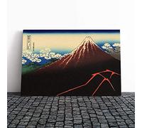 Hokusai Japanese Oriental Lightnings Below The Summit Canvas Print | Gallery Wrapped 30mm Frame Wall Art | 30x20 inches | Ready to Hang | Asian Picture | Living Room Bedroom Lounge Office
