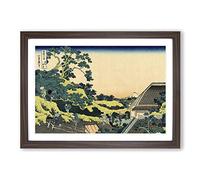 Hokusai Japanese Oriental Mishima Pass Framed Print | A2 Walnut Framed Wall Art | Ready to Hang | Asian Nature Picture | Living Room Bedroom Lounge Office
