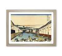 Hokusai Japanese Oriental Nihonbashi Framed Print | A2 Oak Framed Wall Art | Ready to Hang | Asian Nature Picture | Living Room Bedroom Lounge Office