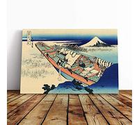 Hokusai Japanese Oriental Ushibori Canvas Print | Gallery Wrapped 30mm Frame Wall Art | 30x20 inches | Ready to Hang | Asian Picture | Living Room Bedroom Lounge Office
