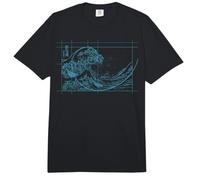 Hokusai Meets Fibonacci, Linear, Blue Comfort Colors Adult Heavyweight T-Shirt