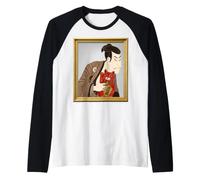 Hokusai Ukiyo-e Actor Maneki Neko Raglan Baseball Tee