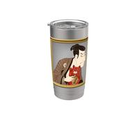 Hokusai Ukiyo-e Actor Maneki Neko Stainless Steel Insulated Tumbler