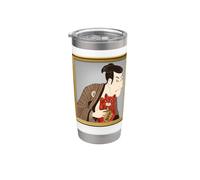Hokusai Ukiyo-e Actor Maneki Neko Stainless Steel Insulated Tumbler
