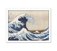 Hokusai Under Wave Kanagawa 36 Views Mount Fuji Painting Large Framed Art Print Poster Wall Decor 18x24 in
