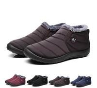 Hokuto Boojoy Winter Boots - Men and Women's Waterproof Snow Boots with Fur Lining (Khaki, Size 6)