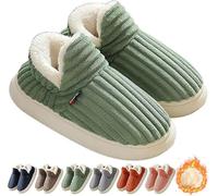 Hokuto Cloud Slippers: Unisex Winter Cozy Fashion Plush Warm Home Slippers - Green, Women's Size 5.5 (Medium)