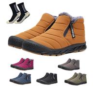 Hokuto Waterproof Barefoot Shoes Winter Women Men, Barefoot Shoes Lined Winter Boots Minimalist Trail Running Shoes (V,42)